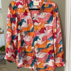 Mauve Women's Multicolor Horse Print Top